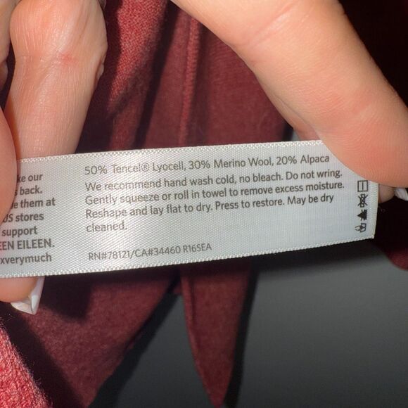 Eileen Fisher Tencel Merino Wool Alpaca Open Front Heathered Cardigan - M - Picture 4 of 4